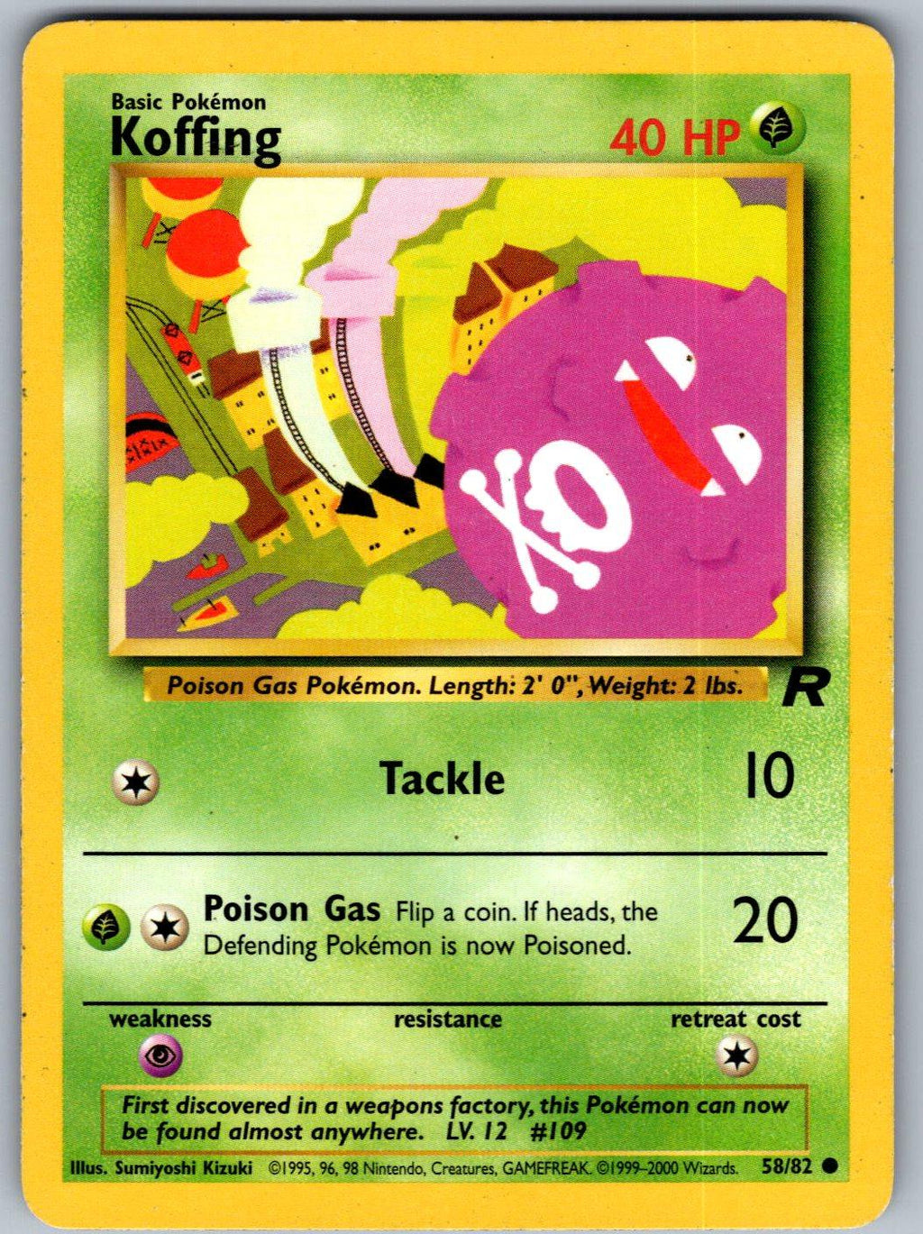 Koffing 58/82 Team Rocket Pokemon Unlimited