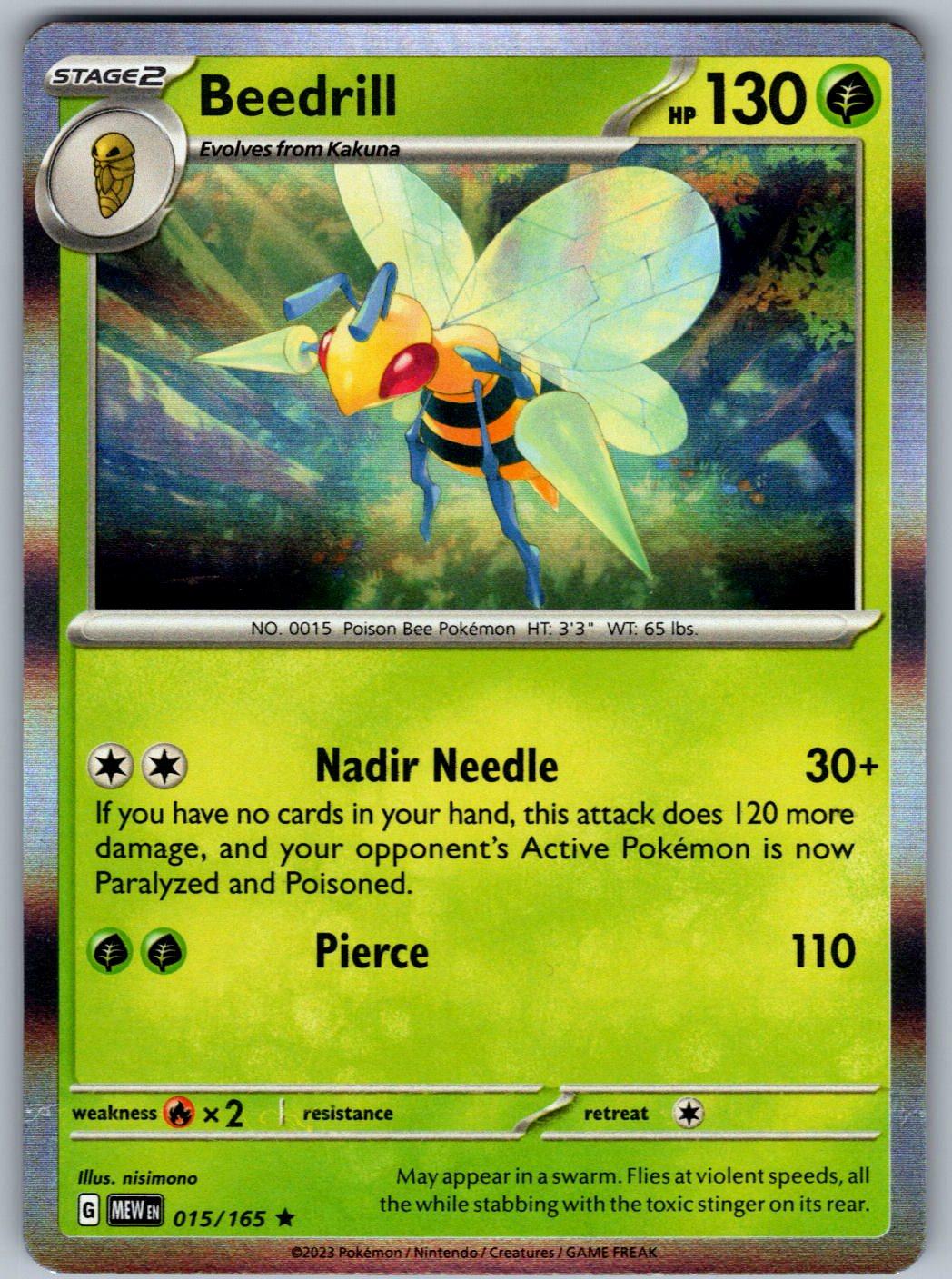 Beedrill 015/165 151 Pokemon Holo