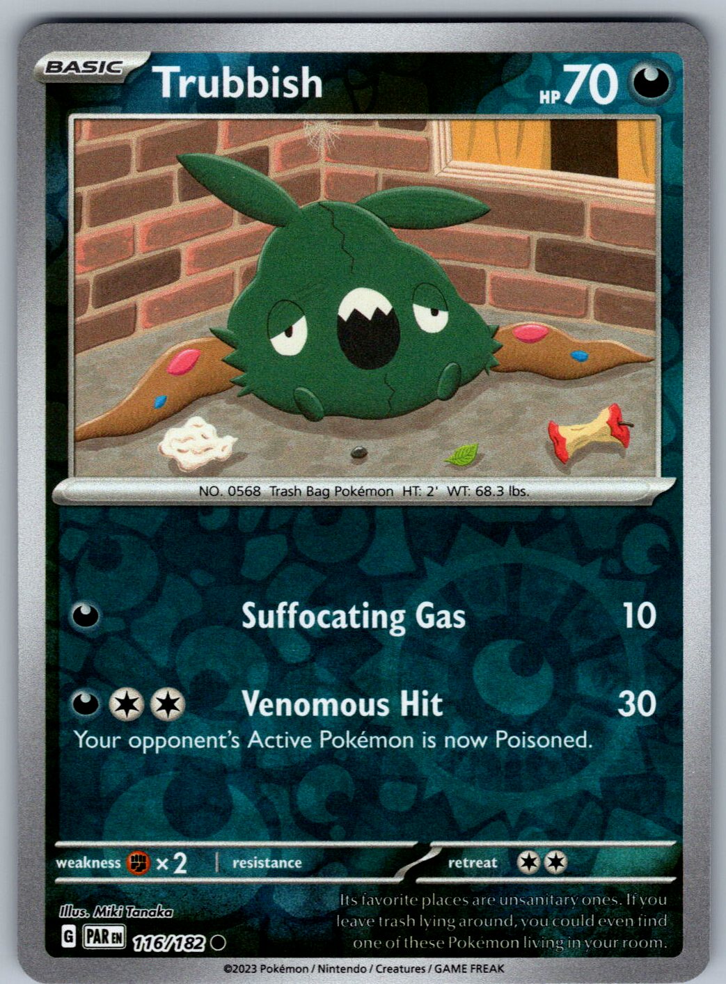 Trubbish 116/182 Paradox Rift Pokemon Reverse Holo