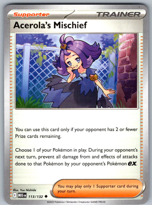 Acerola's Mischief 113/132 Mega Evolution Pokemon
