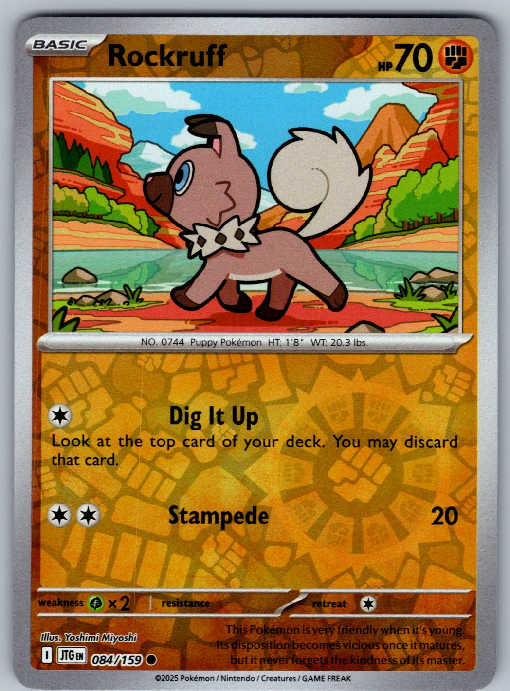 Rockruff 084/159 Journey Together Pokemon Reverse Holo