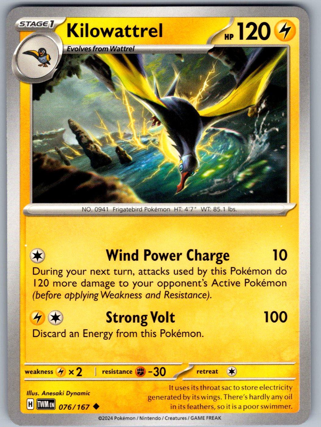 Kilowattrel 076/167 Twilight Masquerade Pokemon