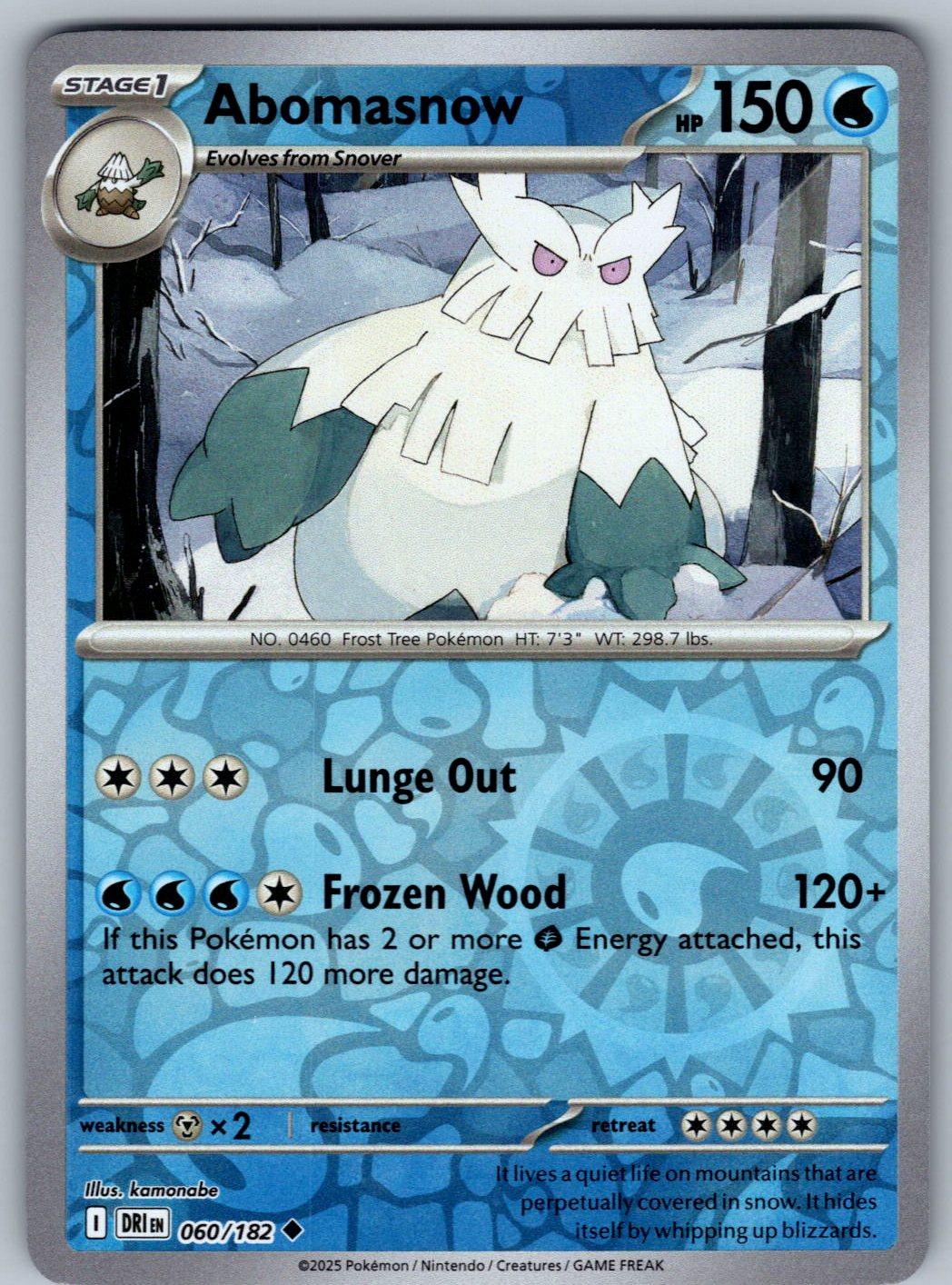 Abomasnow 060/182 Destined Rivals Pokemon Reverse Holo