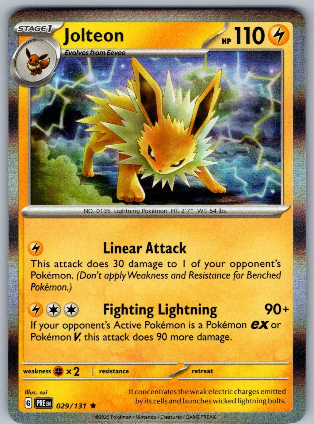 Jolteon 029/131 Prismatic Evolutions Pokemon Holo