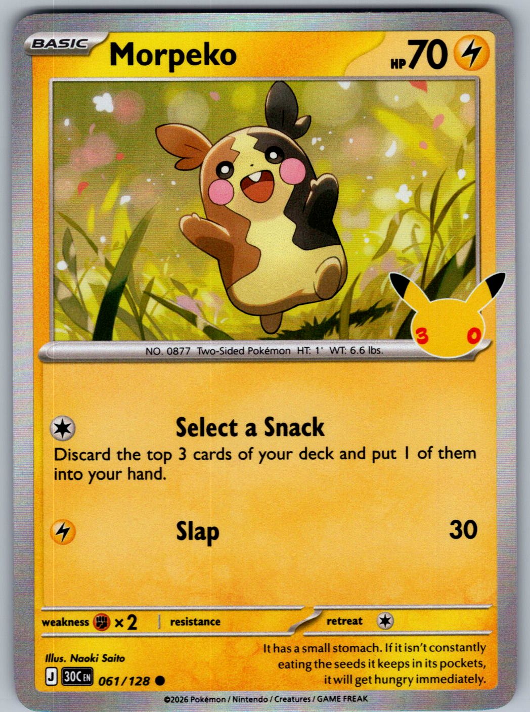 Morpeko 061/128 ME: 30th Celebration Pokemon Holo