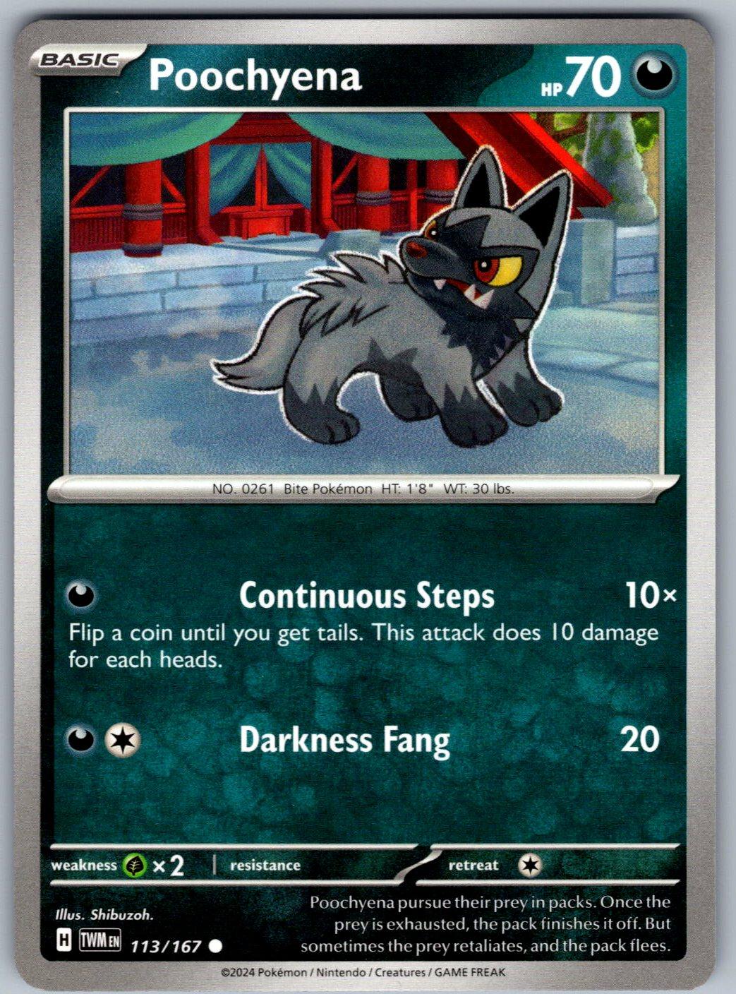 Poochyena 113/167 Twilight Masquerade Pokemon