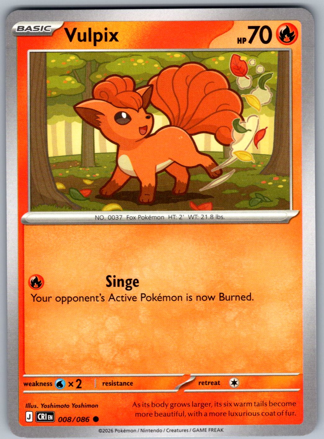 Vulpix 008/086 Chaos Rising Pokemon