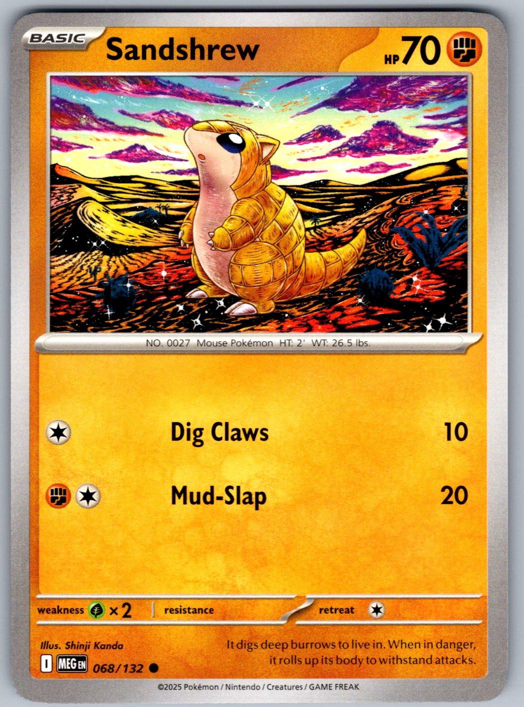 Sandshrew 068/132 Mega Evolution Pokemon
