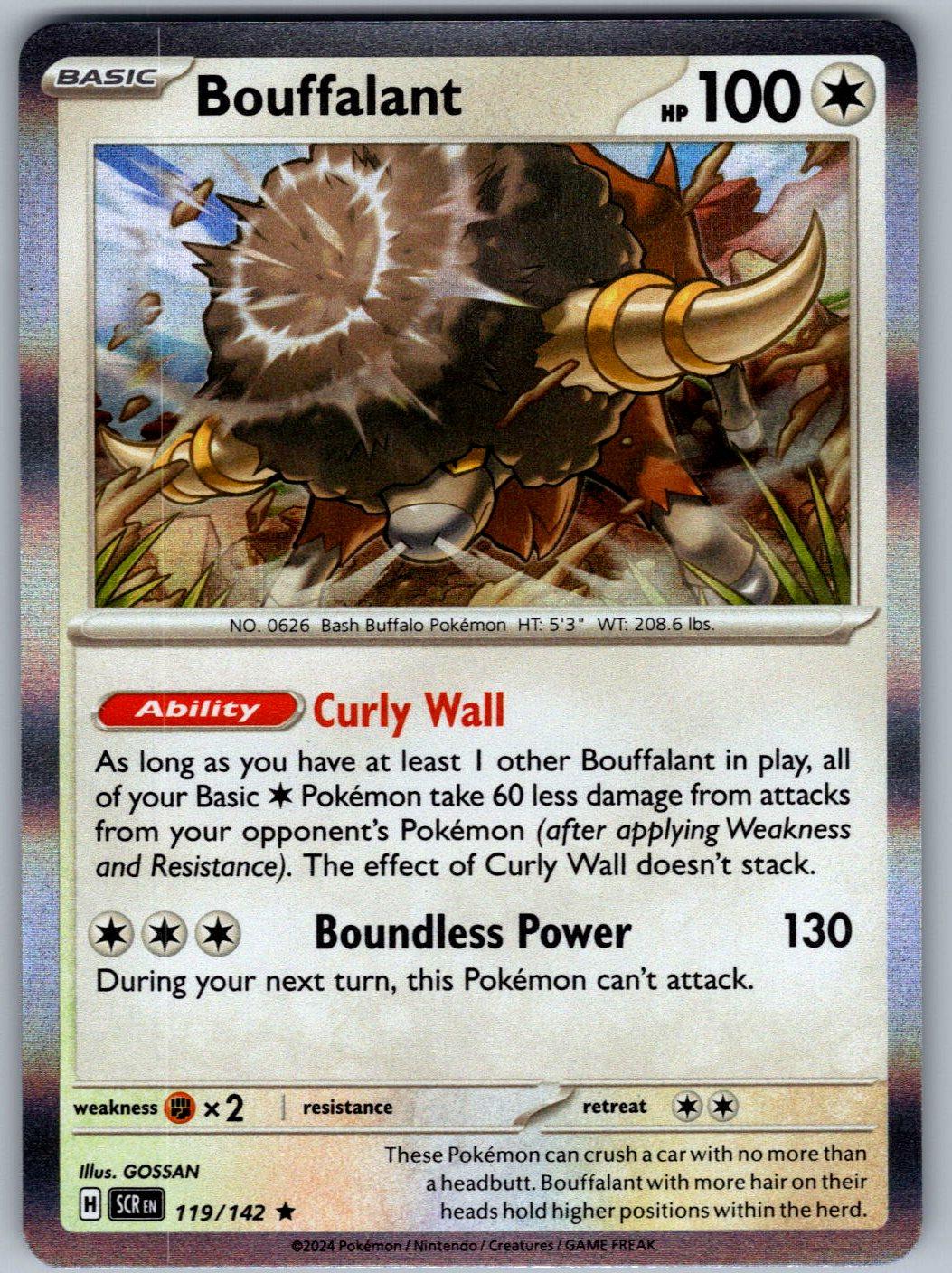 Bouffalant 119/142 Stellar Crown Pokemon Holo