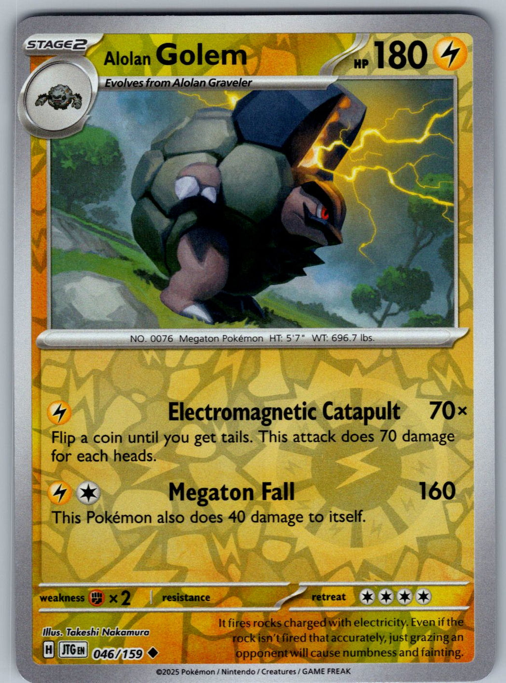 Alolan Golem 046/159 Journey Together Pokemon Reverse Holo