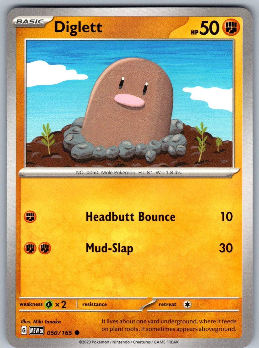 Diglett 050/165 151 Pokemon