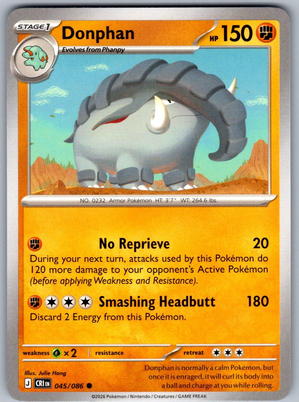 Donphan 045/086 Chaos Rising Pokemon