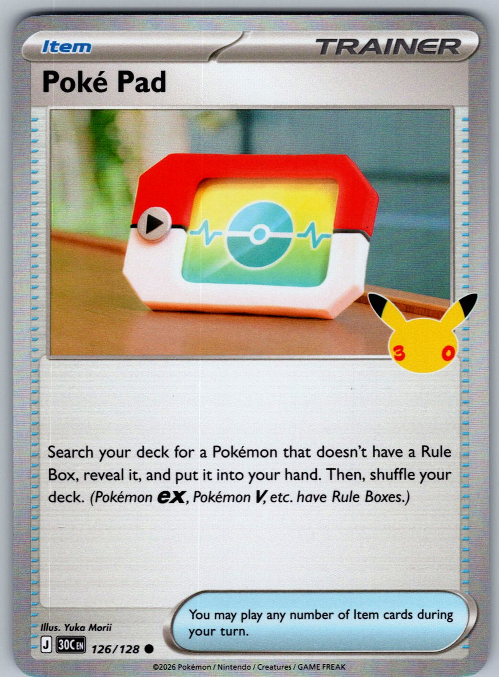 Poke Pad 126/128 ME: 30th Celebration Pokemon Holo