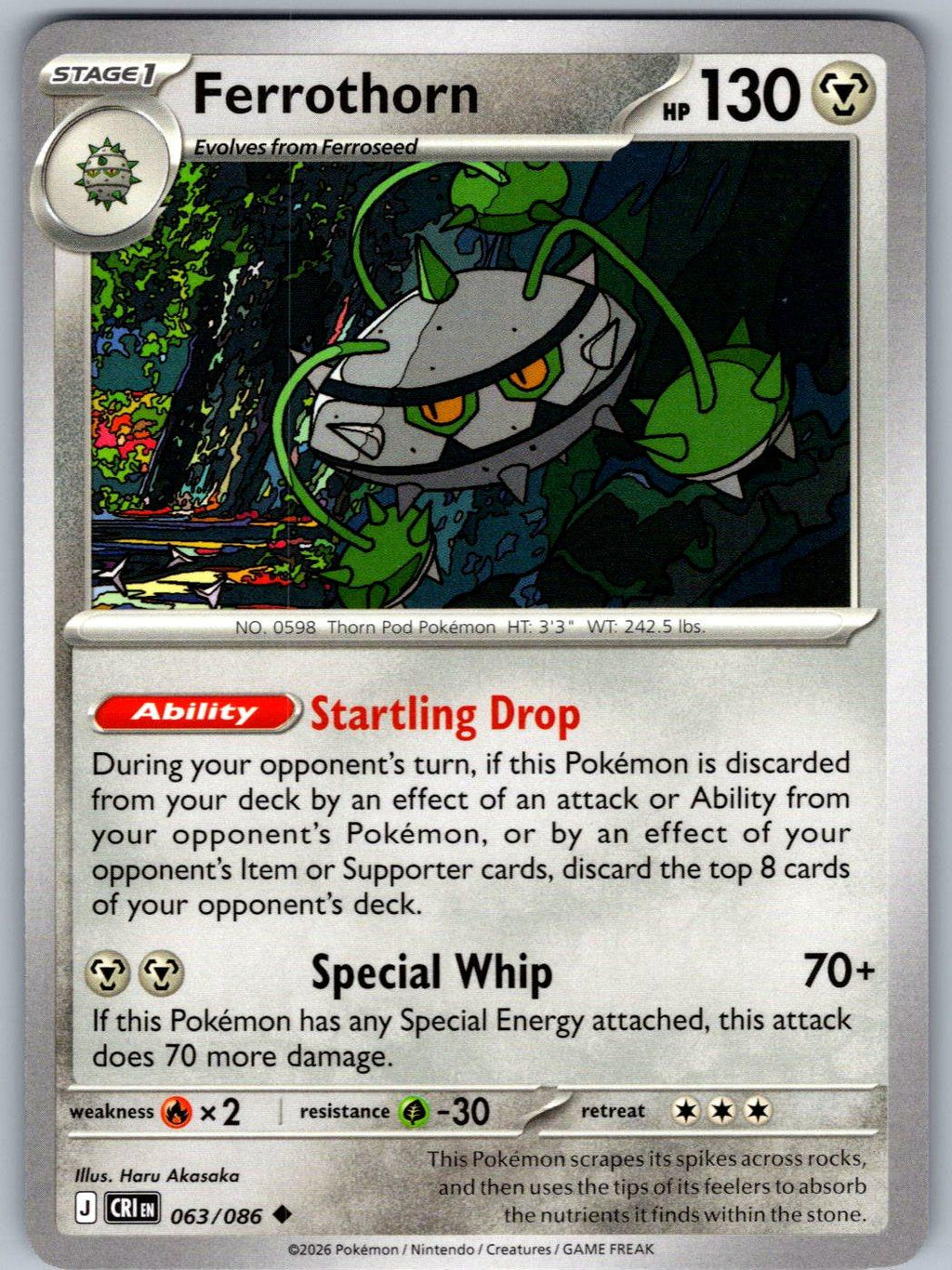 Ferrothorn 063/086 Chaos Rising Pokemon