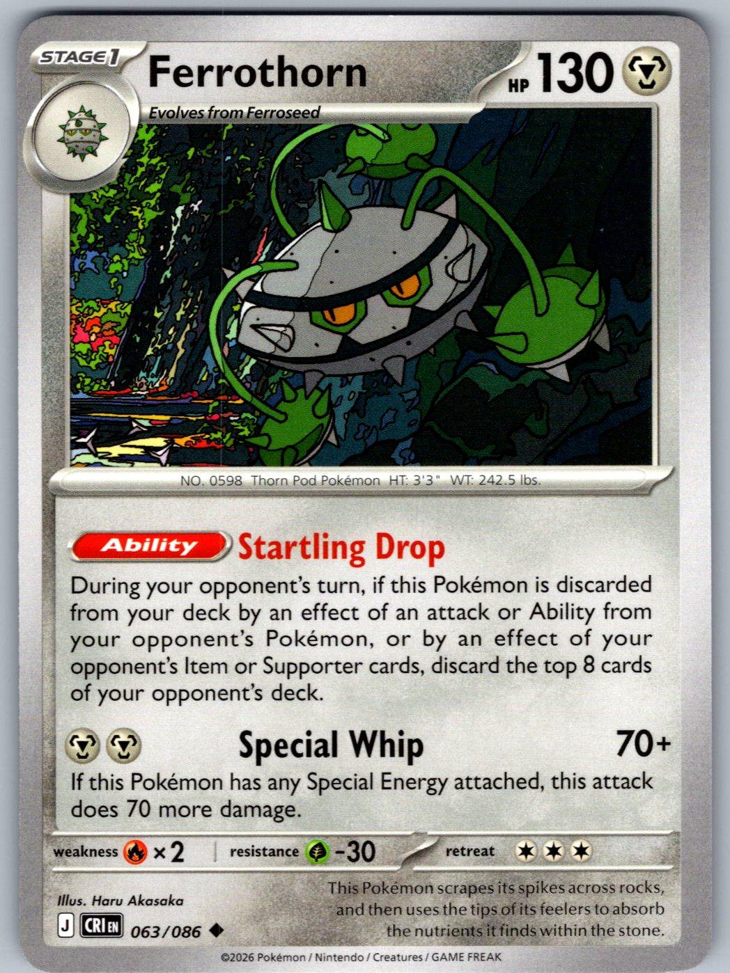Ferrothorn 063/086 Chaos Rising Pokemon