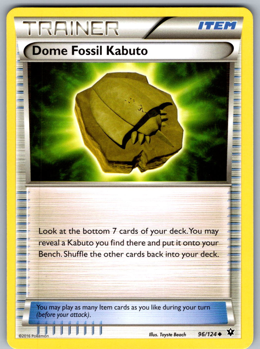 Dome Fossil Kabuto 96/124 Fates Collide Pokemon