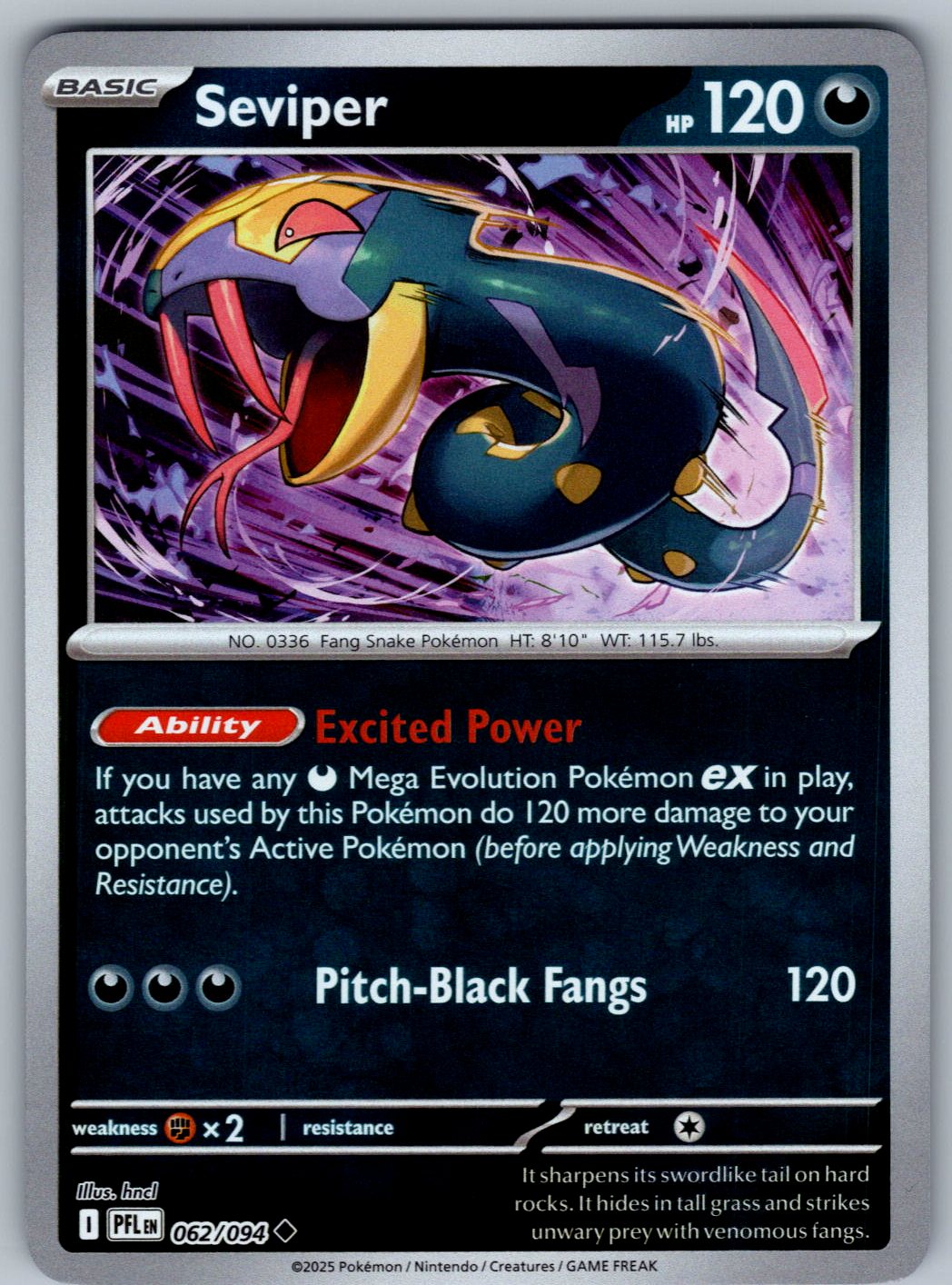 Seviper 062/094 Phantasmal Flames Pokemon