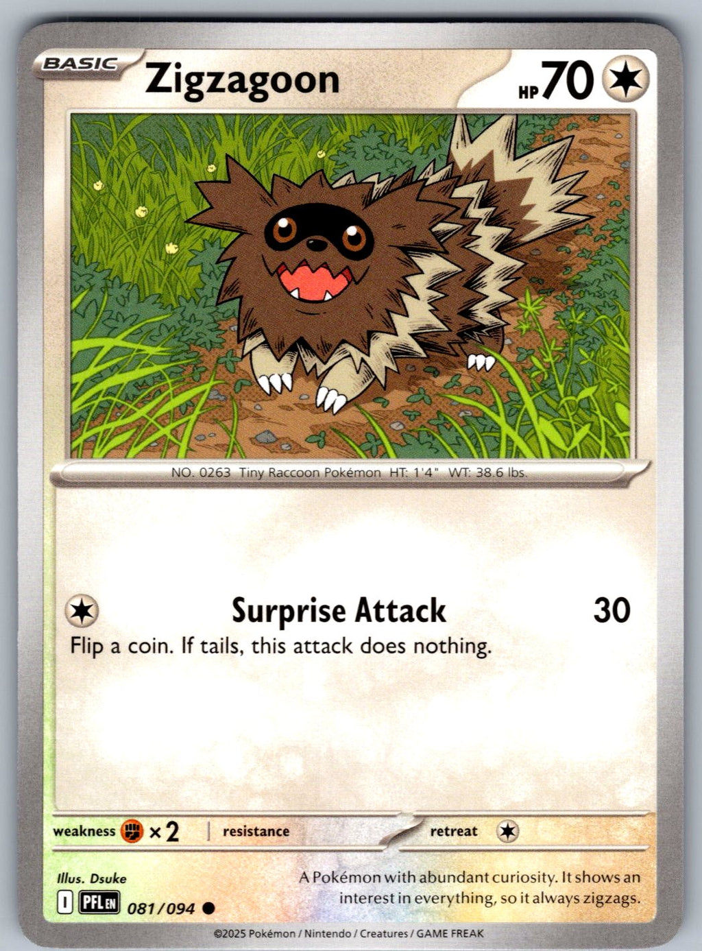 Zigzagoon 081/094 Phantasmal Flames Pokemon