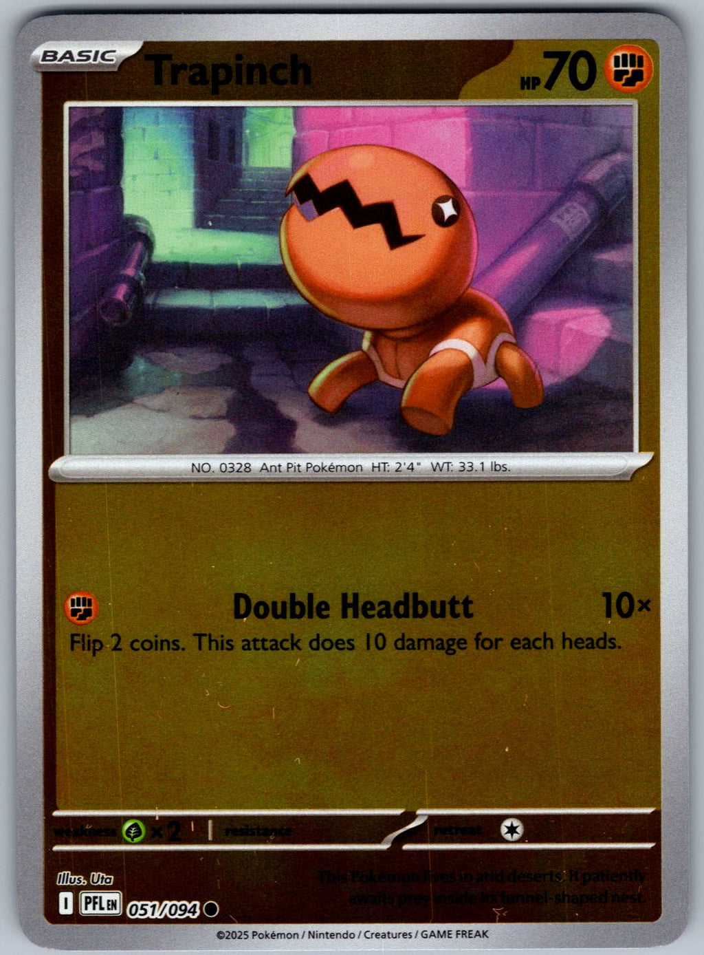 Trapinch 051/094 Phantasmal Flames Pokemon Reverse Holo