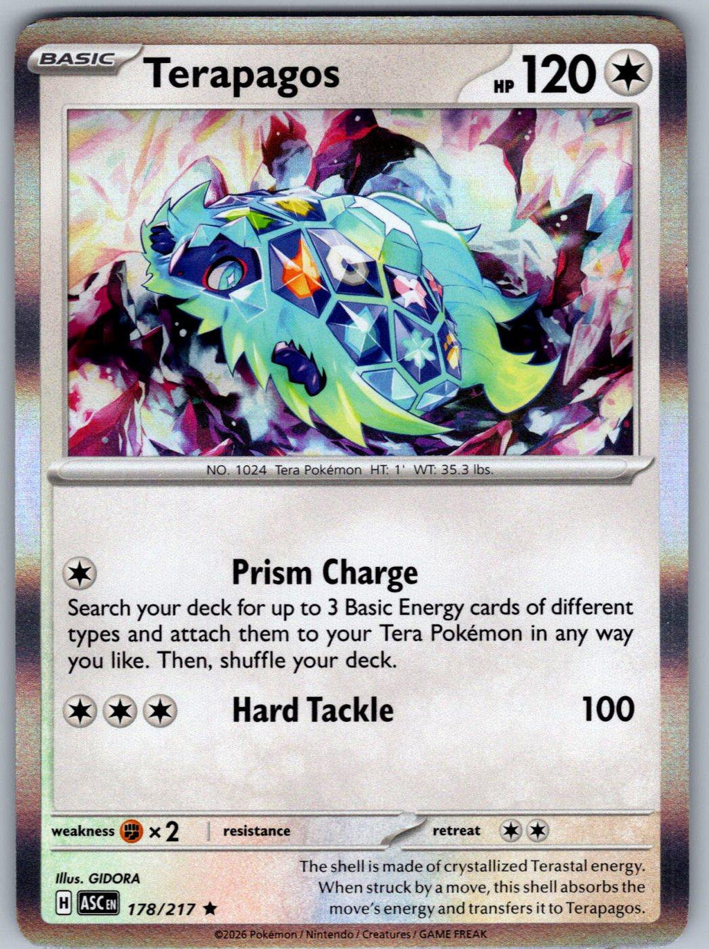 Terapagos 178/217 Ascended Heroes Pokemon Holo