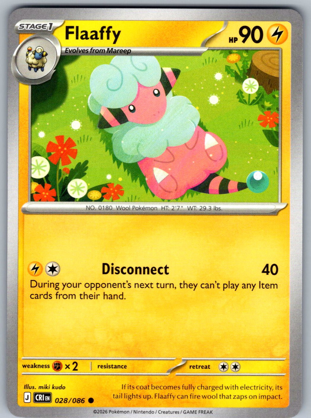 Flaaffy 028/086 Chaos Rising Pokemon