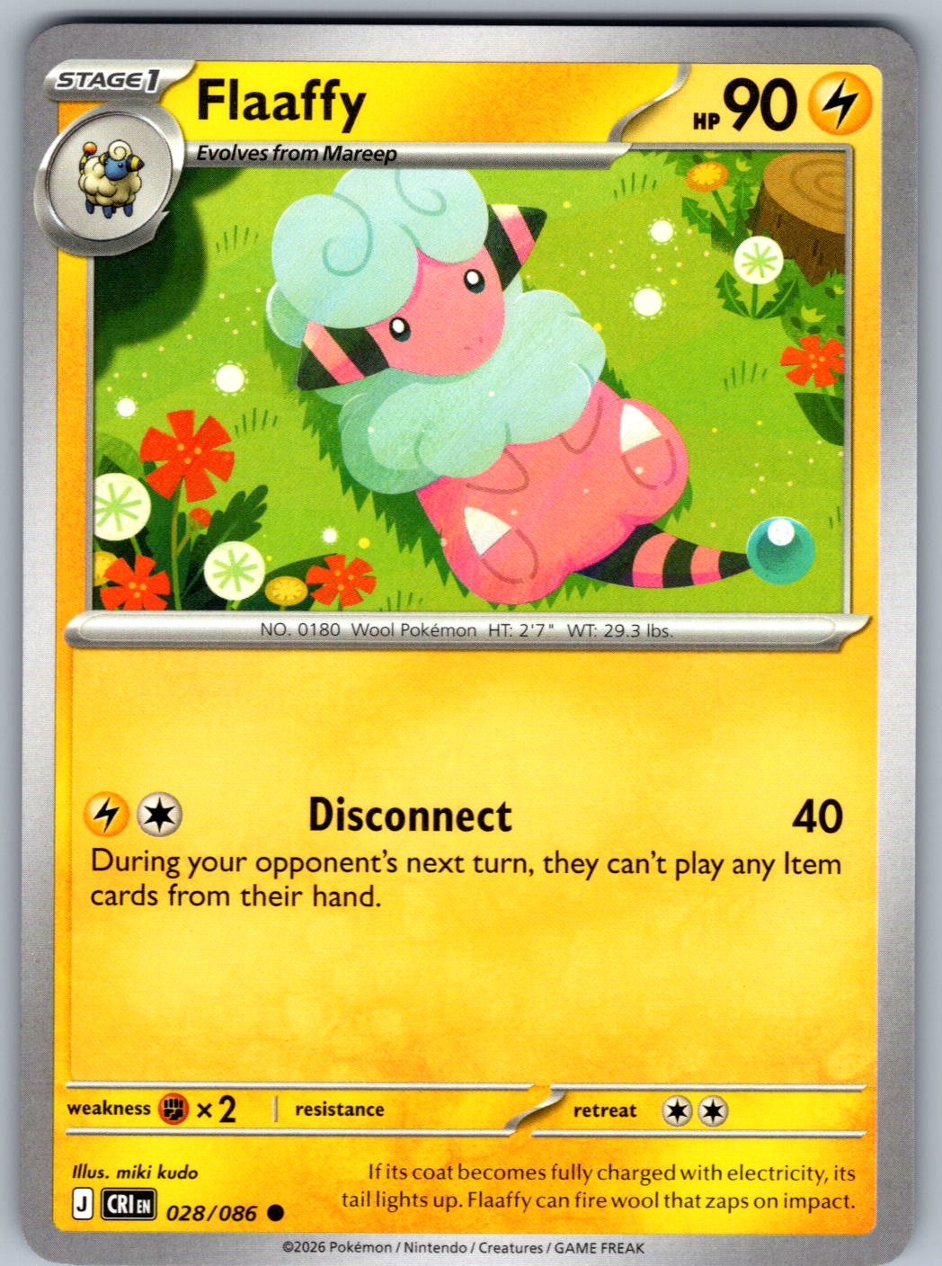 Flaaffy 028/086 Chaos Rising Pokemon