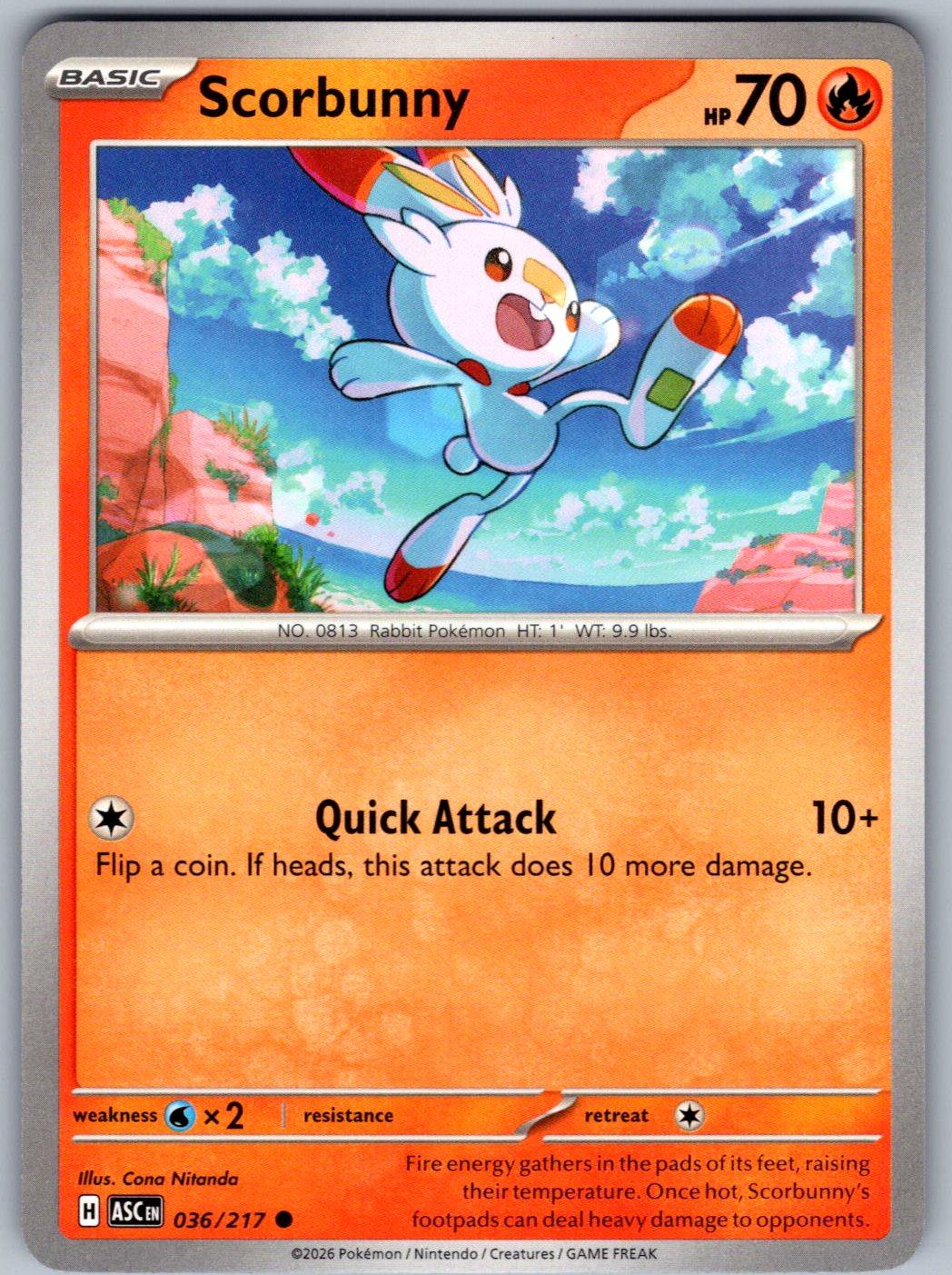Scorbunny 036/217 Ascended Heroes Pokemon