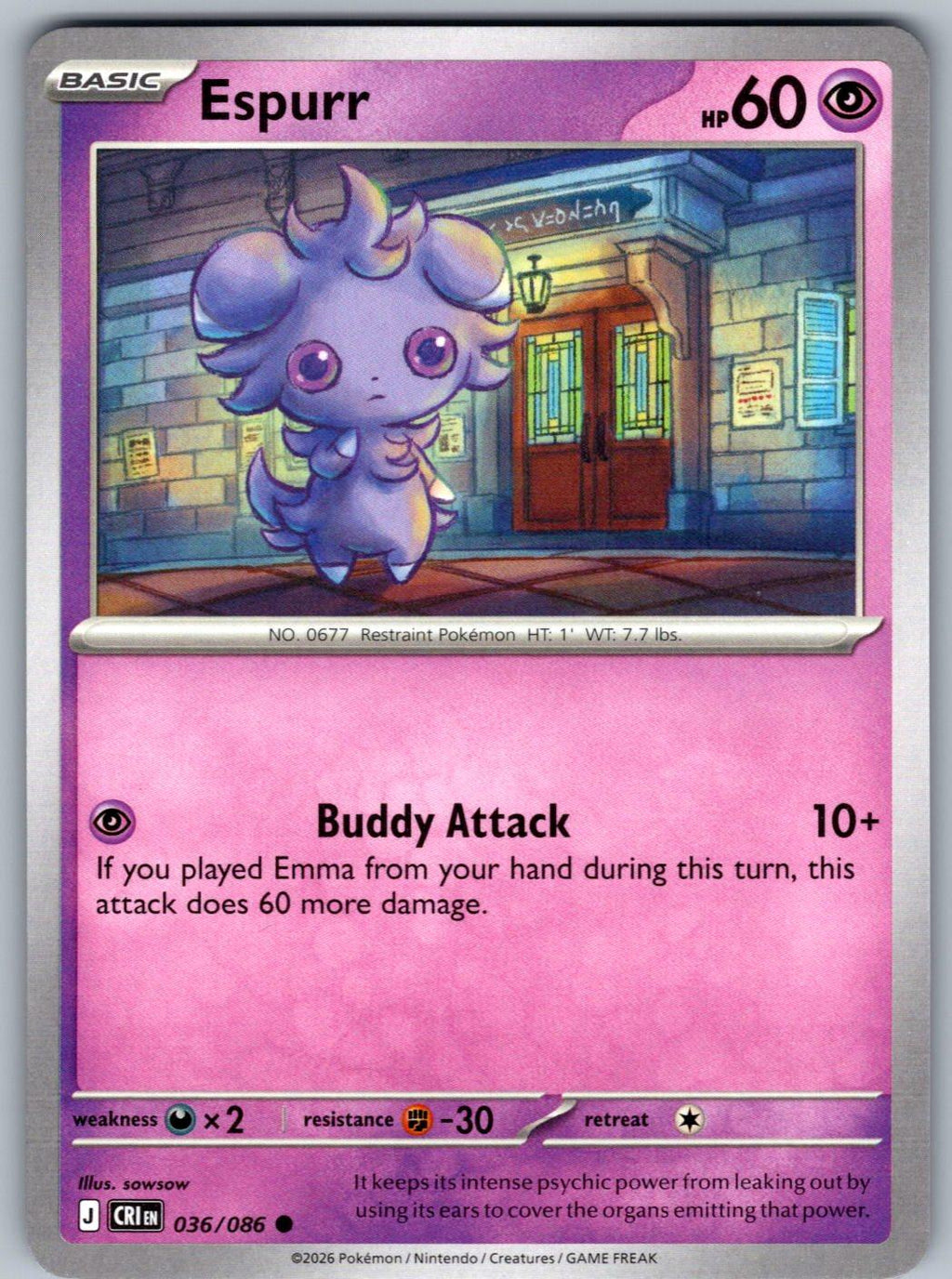 Espurr 036/086 Chaos Rising Pokemon