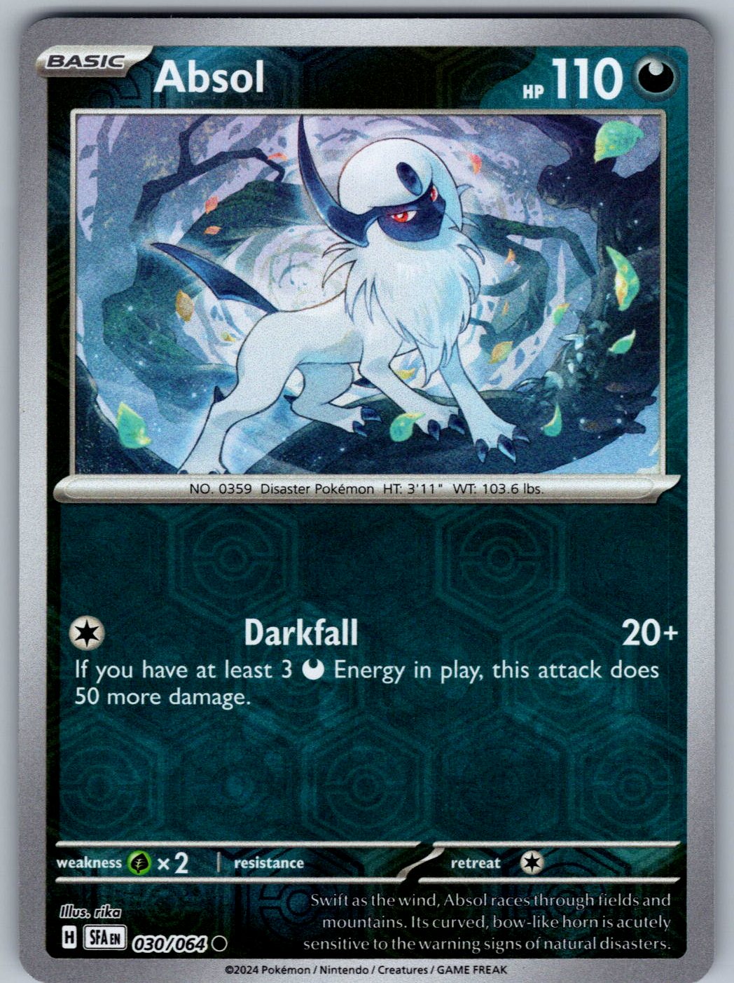 Absol 030/064 Shrouded Fable Pokemon Reverse Holo
