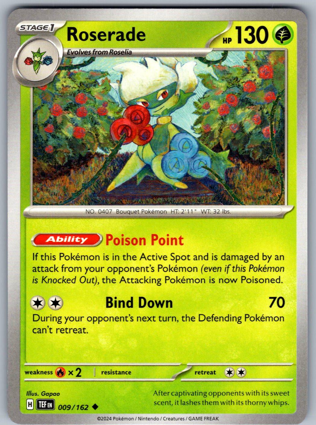 Roserade 009/162 Temporal Forces Pokemon