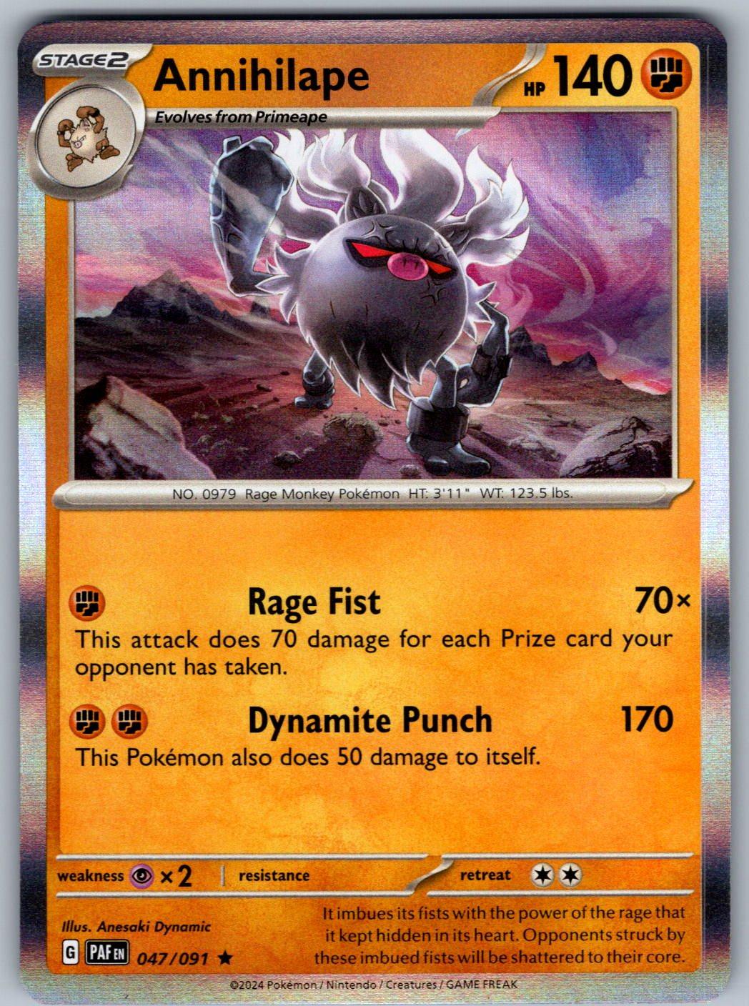 Annihilape 047/091 Paldean Fates Pokemon Holo
