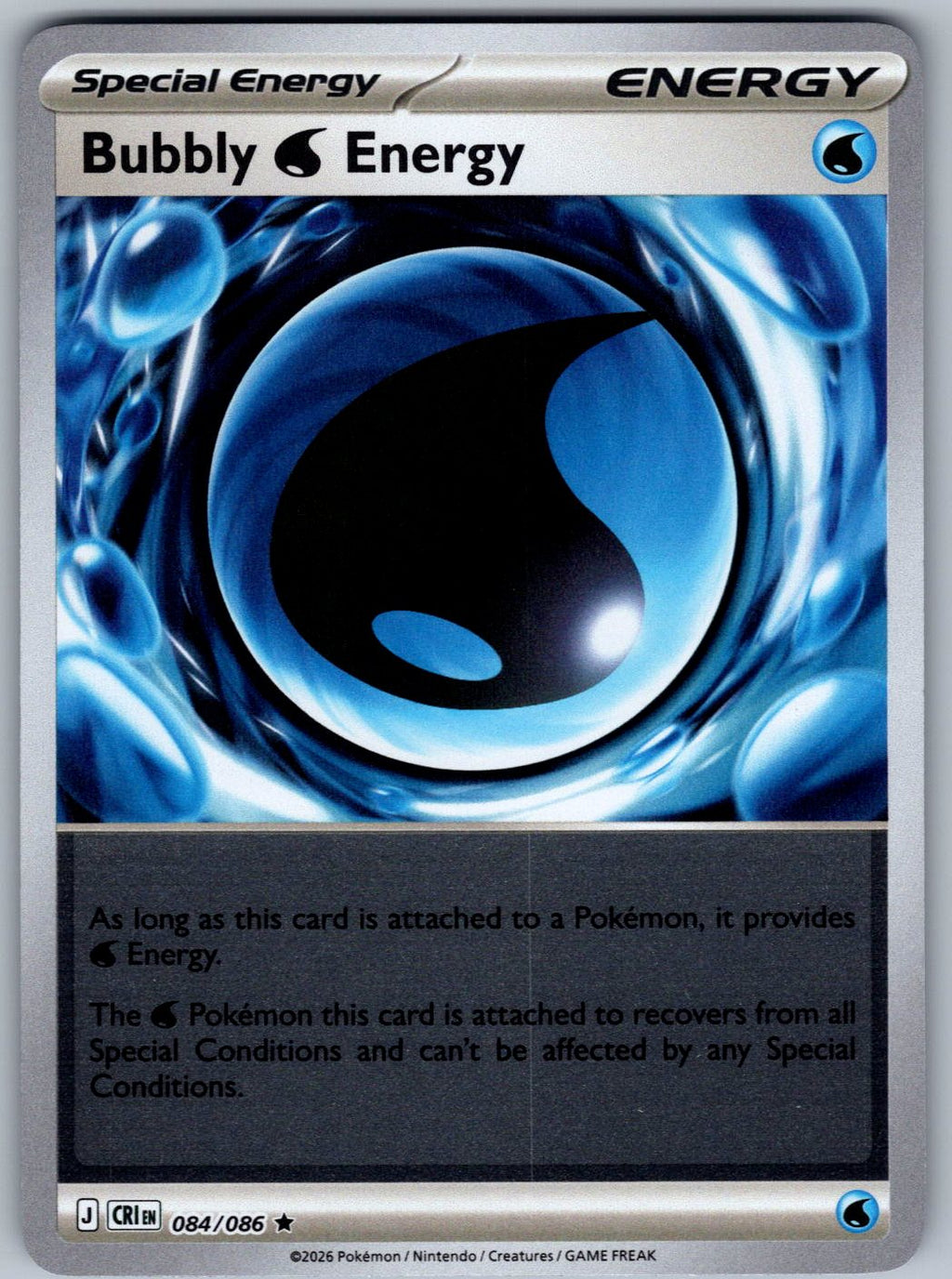 Bubbly W Energy 084/086 Chaos Rising Pokemon Reverse Holo