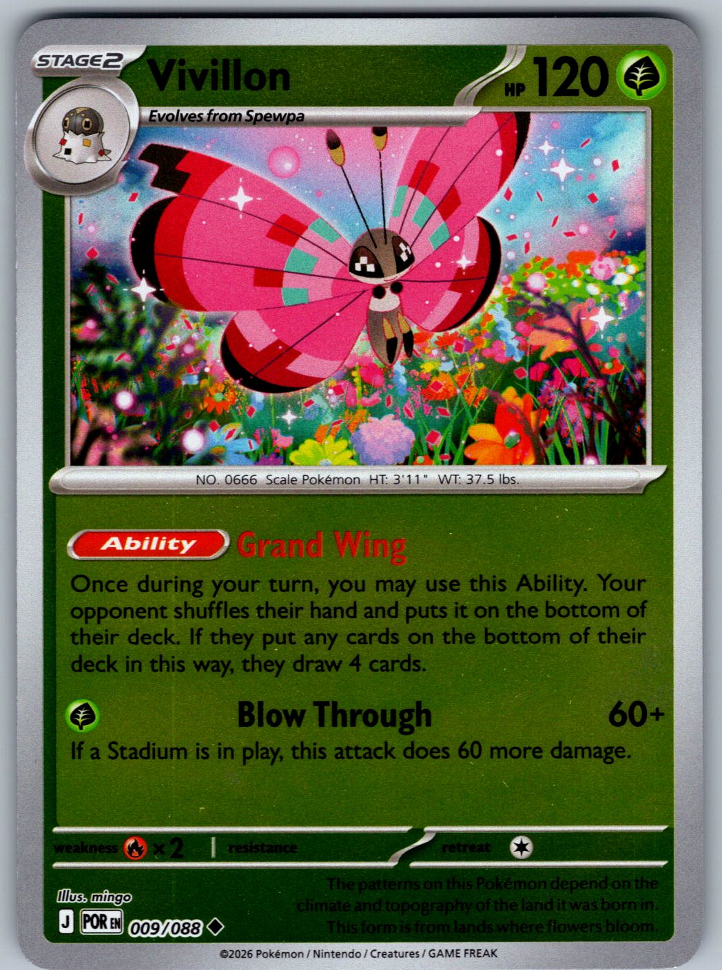 Vivillon 009/088 Perfect Order Pokemon