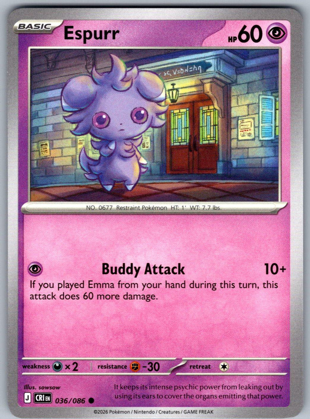 Espurr 036/086 Chaos Rising Pokemon