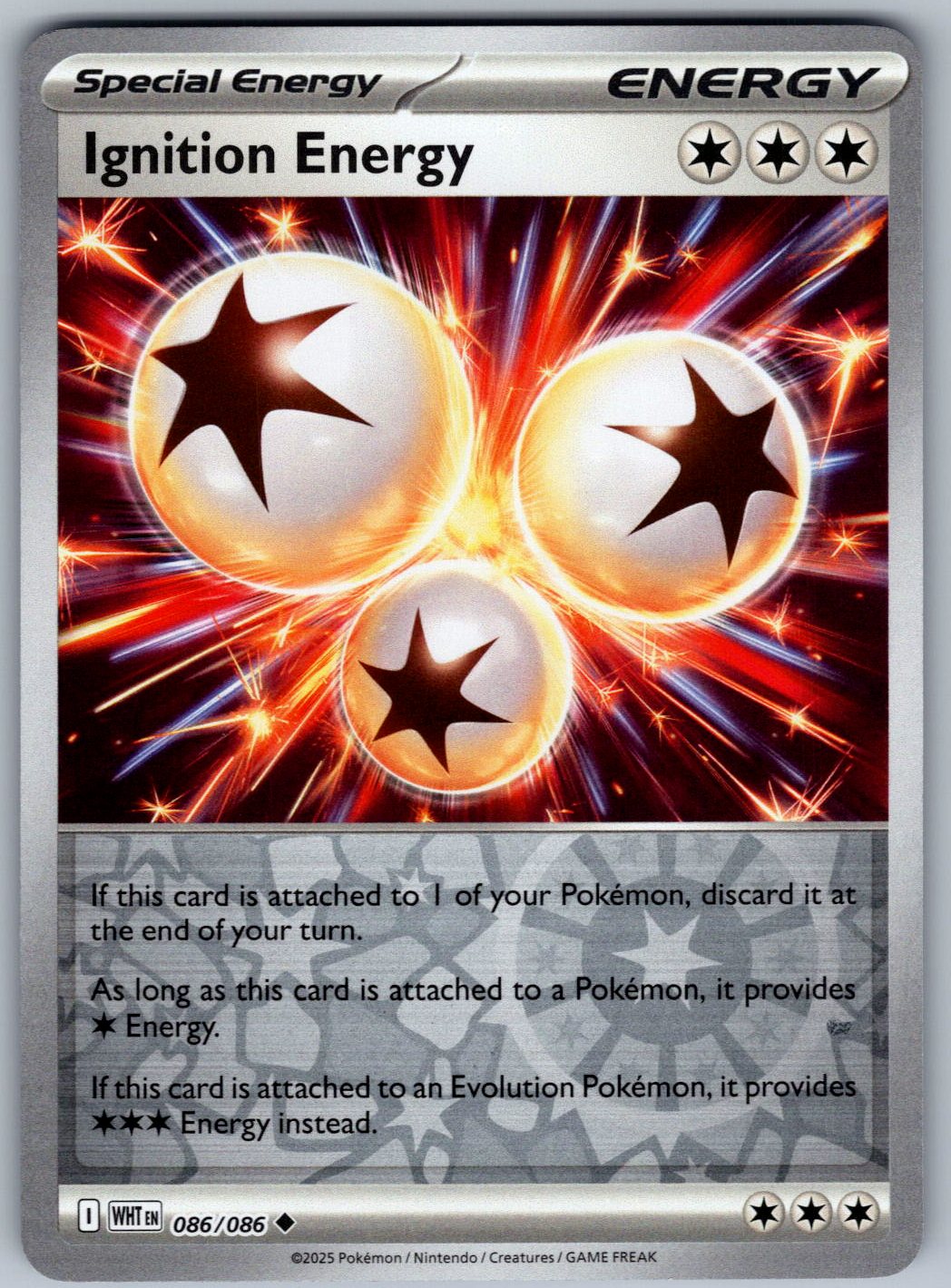 Ignition Energy 086/086 White Flare Pokemon Reverse Holo