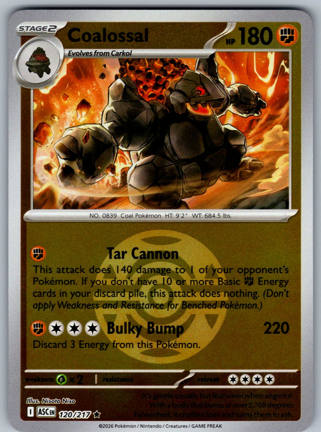 Coalossal (Dusk Ball) 120/217 Ascended Heroes Pokemon Reverse Holo