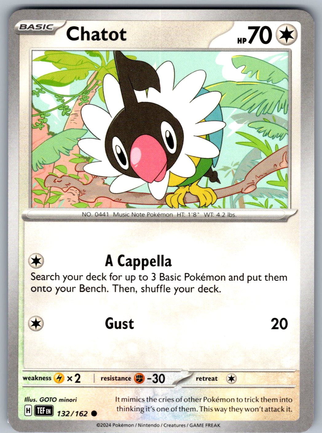 Chatot 132/162 Temporal Forces Pokemon