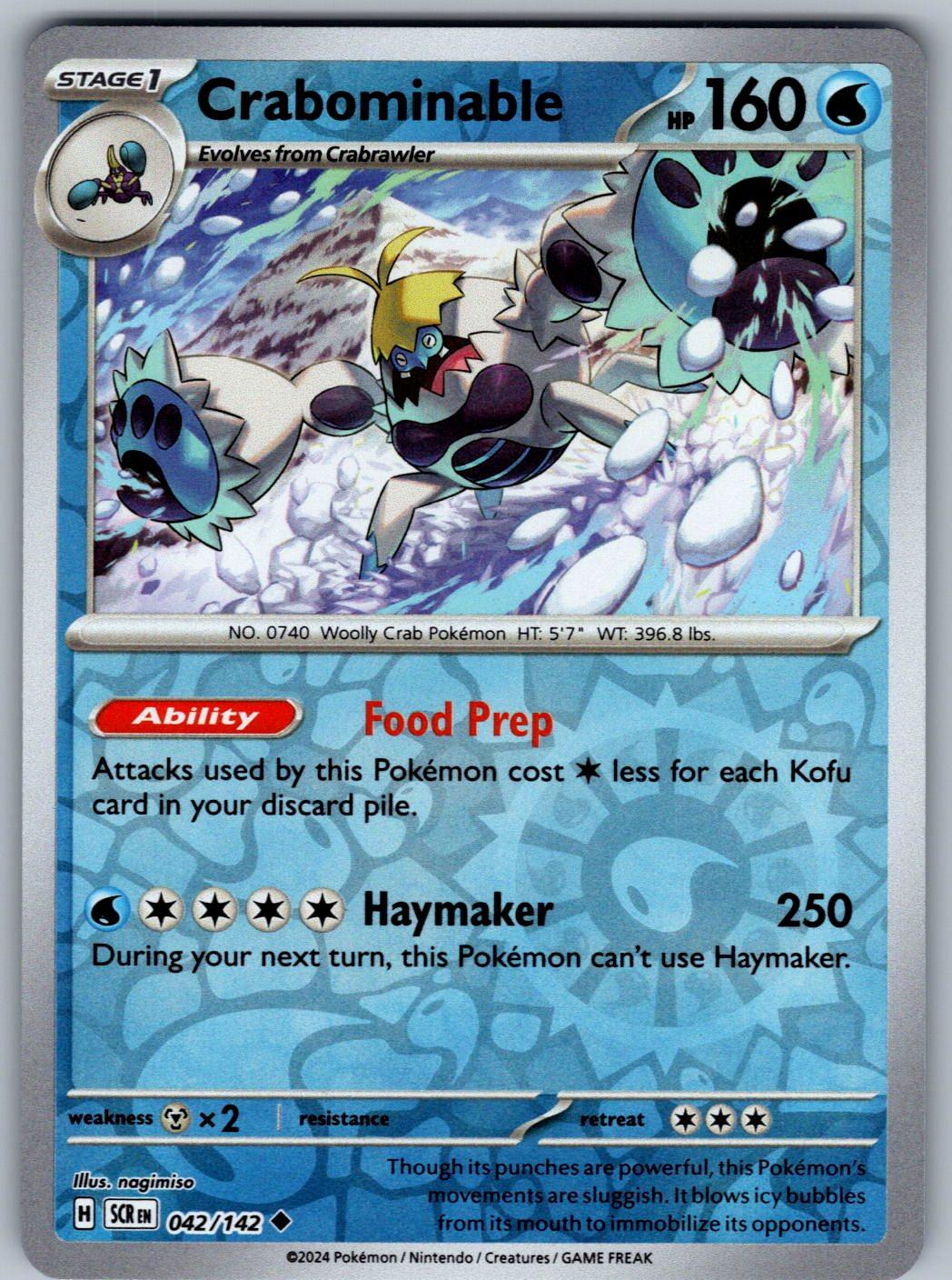 Crabominable 42/142 Stellar Crown Pokemon Reverse Holo
