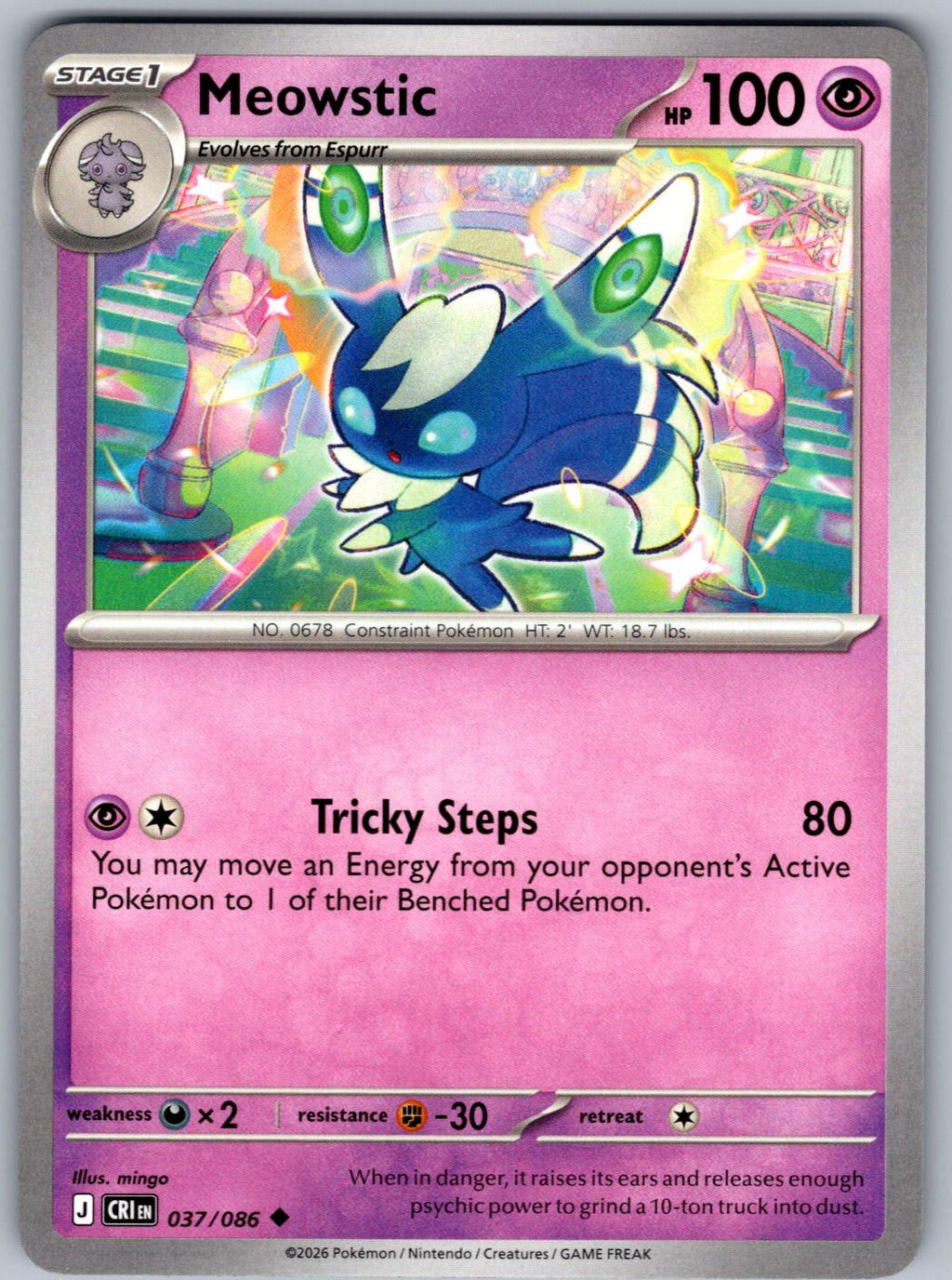 Meowstic 037/086 Chaos Rising Pokemon