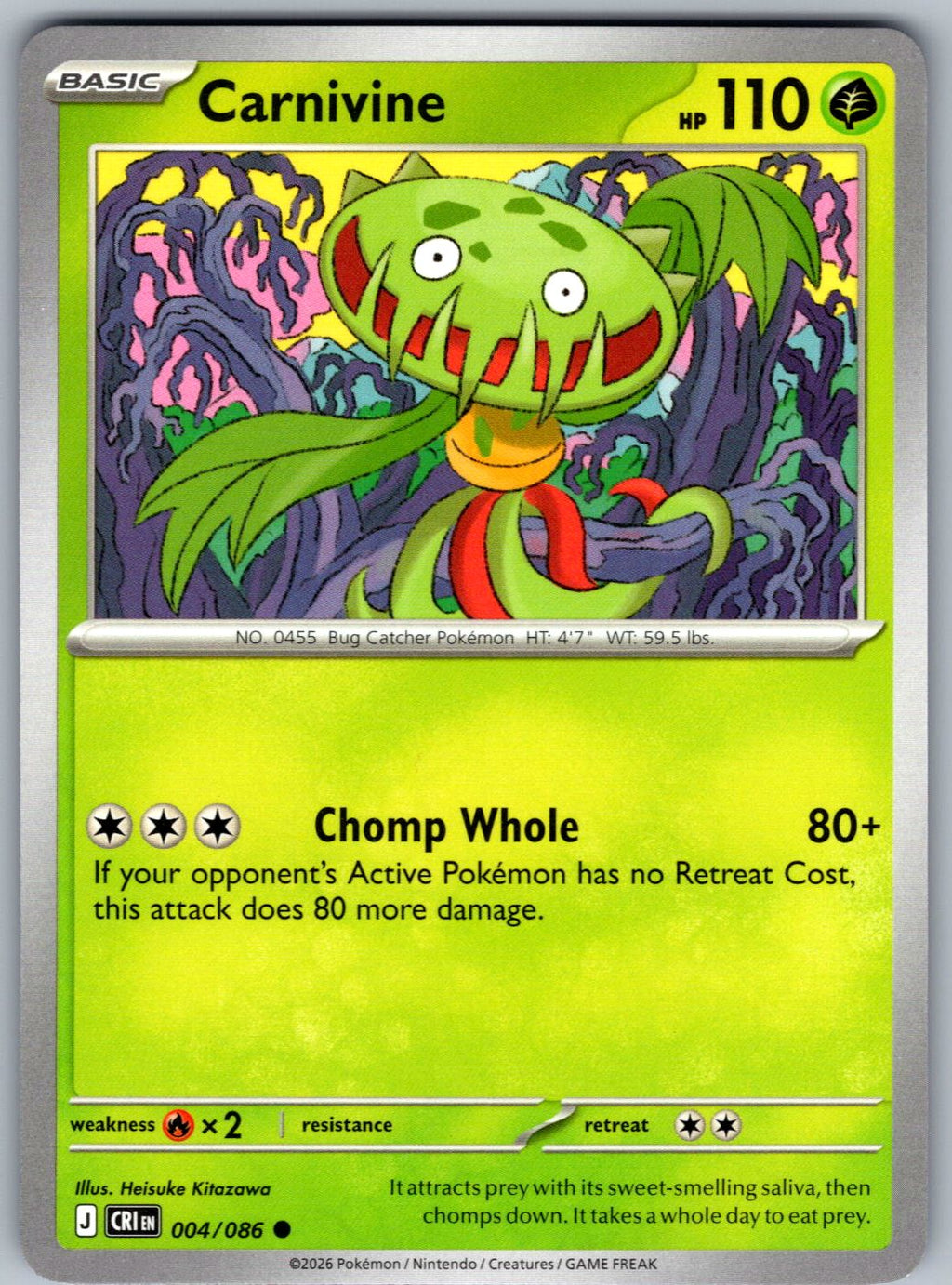 Carnivine 004/086 Chaos Rising Pokemon