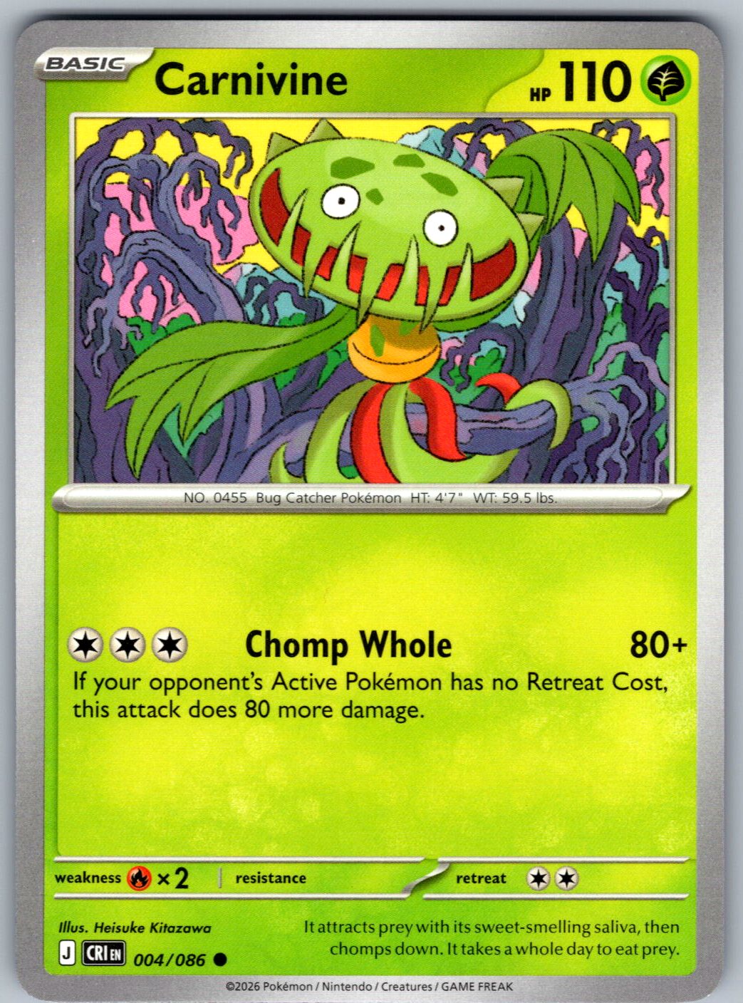 Carnivine 004/086 Chaos Rising Pokemon