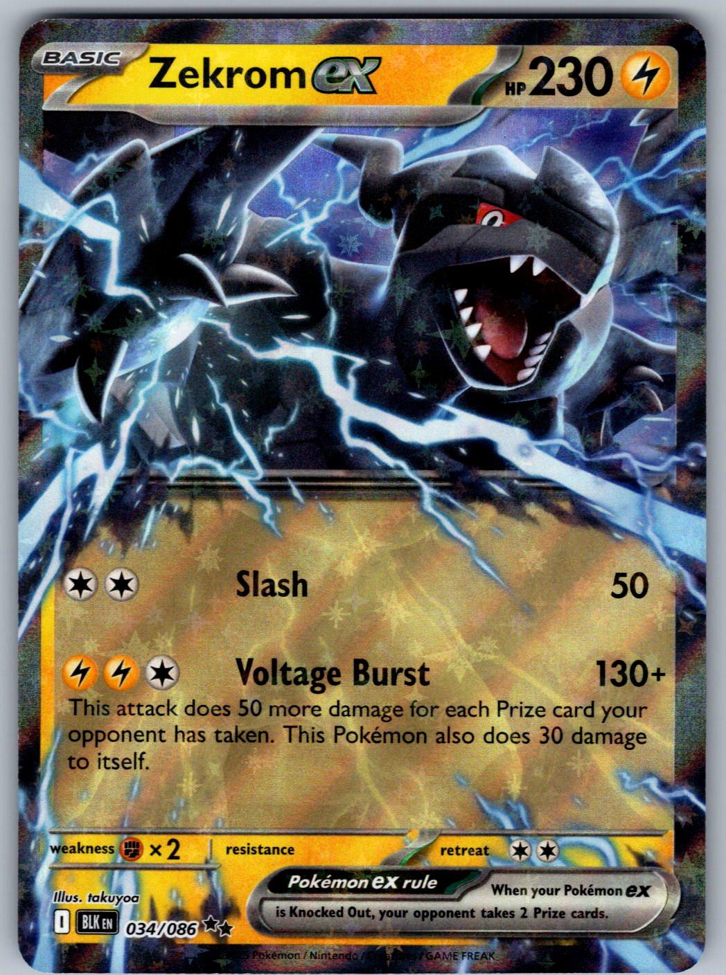 Zekrom ex 034/086 Black Bolt Pokemon Holo
