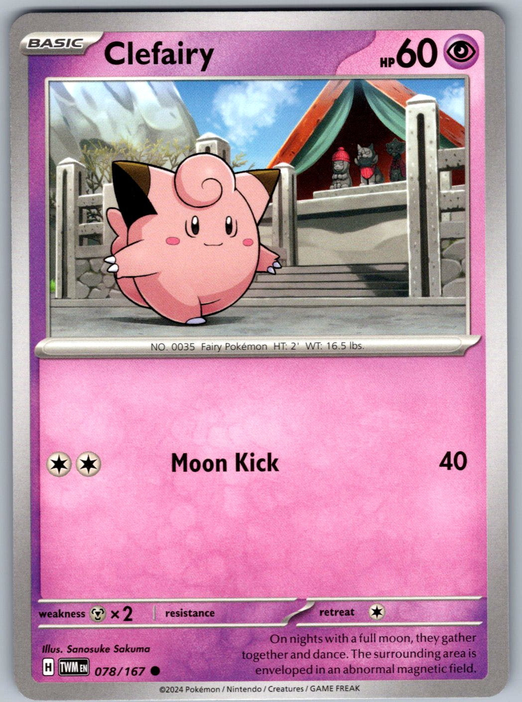 Clefairy 078/167 Twilight Masquerade Pokemon