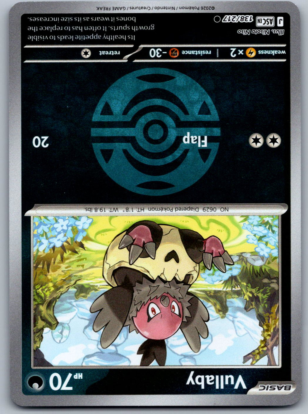 Vullaby (Dusk Ball) 138/217 Ascended Heroes Pokemon Reverse Holo