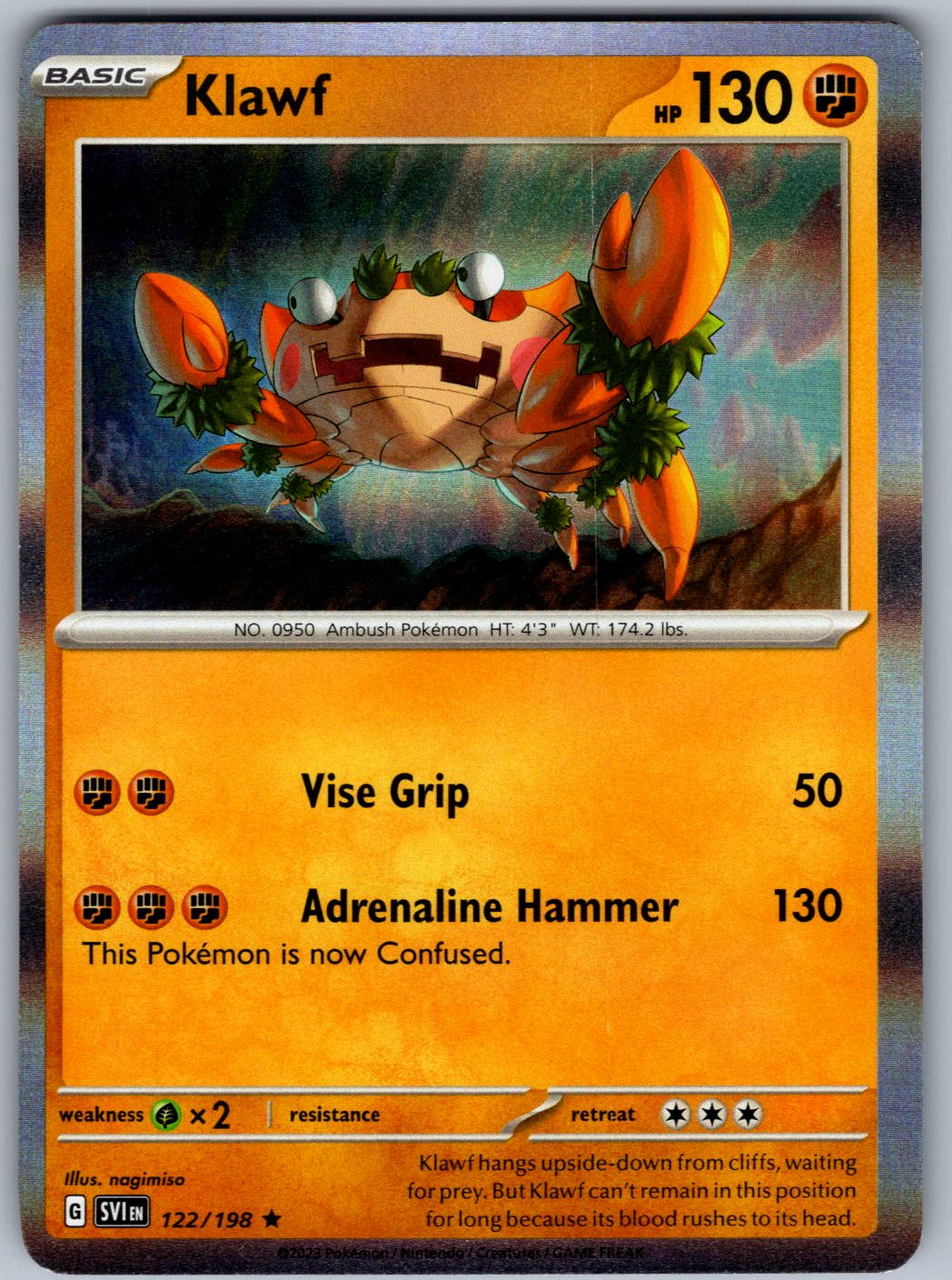 Klawf 122/198 Scarlet & Violet Pokemon Holo