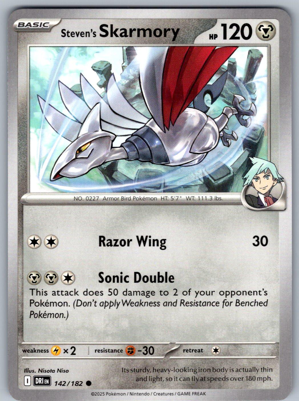 Steven's Skarmory 142/182 Destined Rivals Pokemon