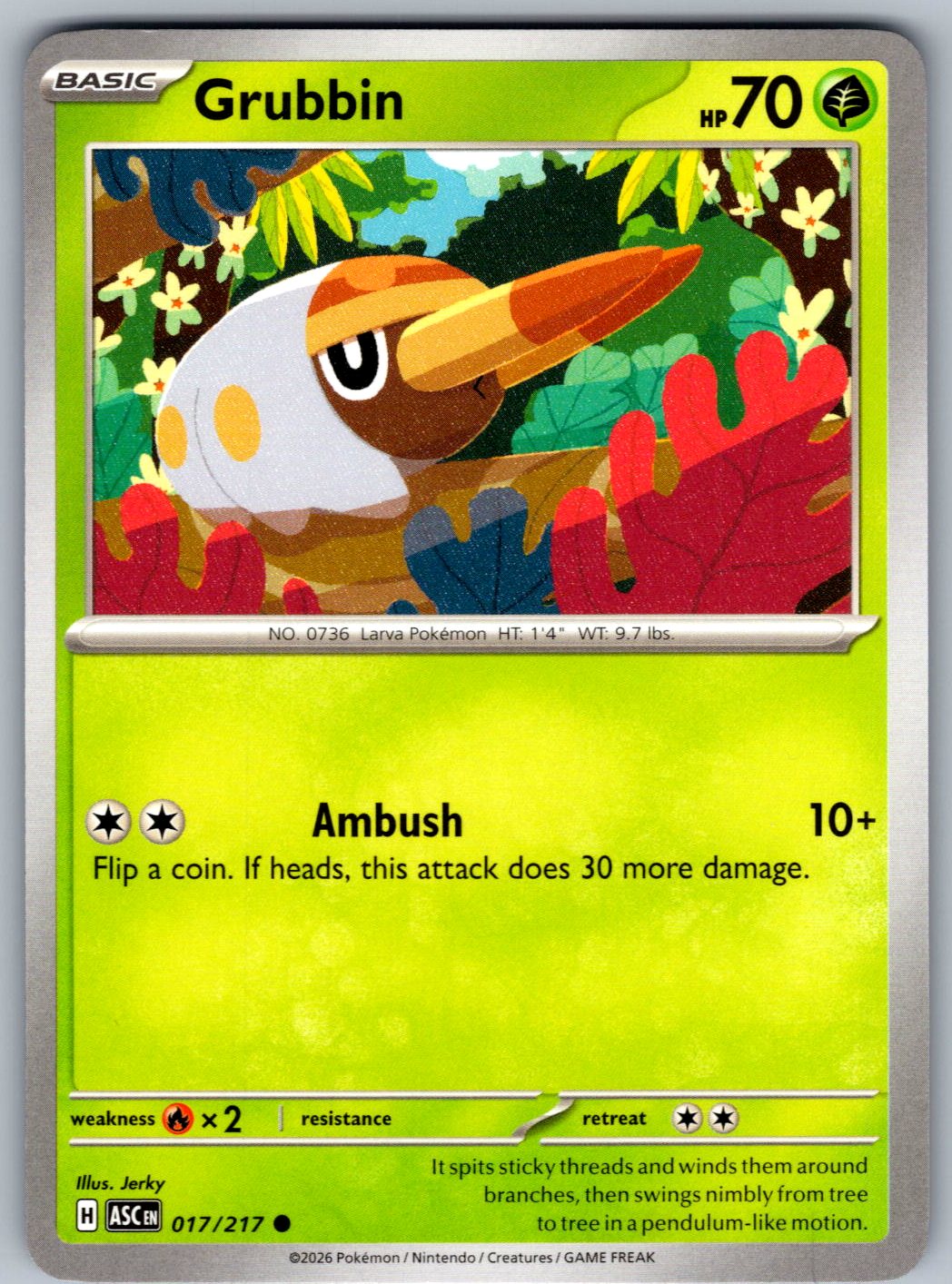 Grubbin 017/217 Ascended Heroes Pokemon