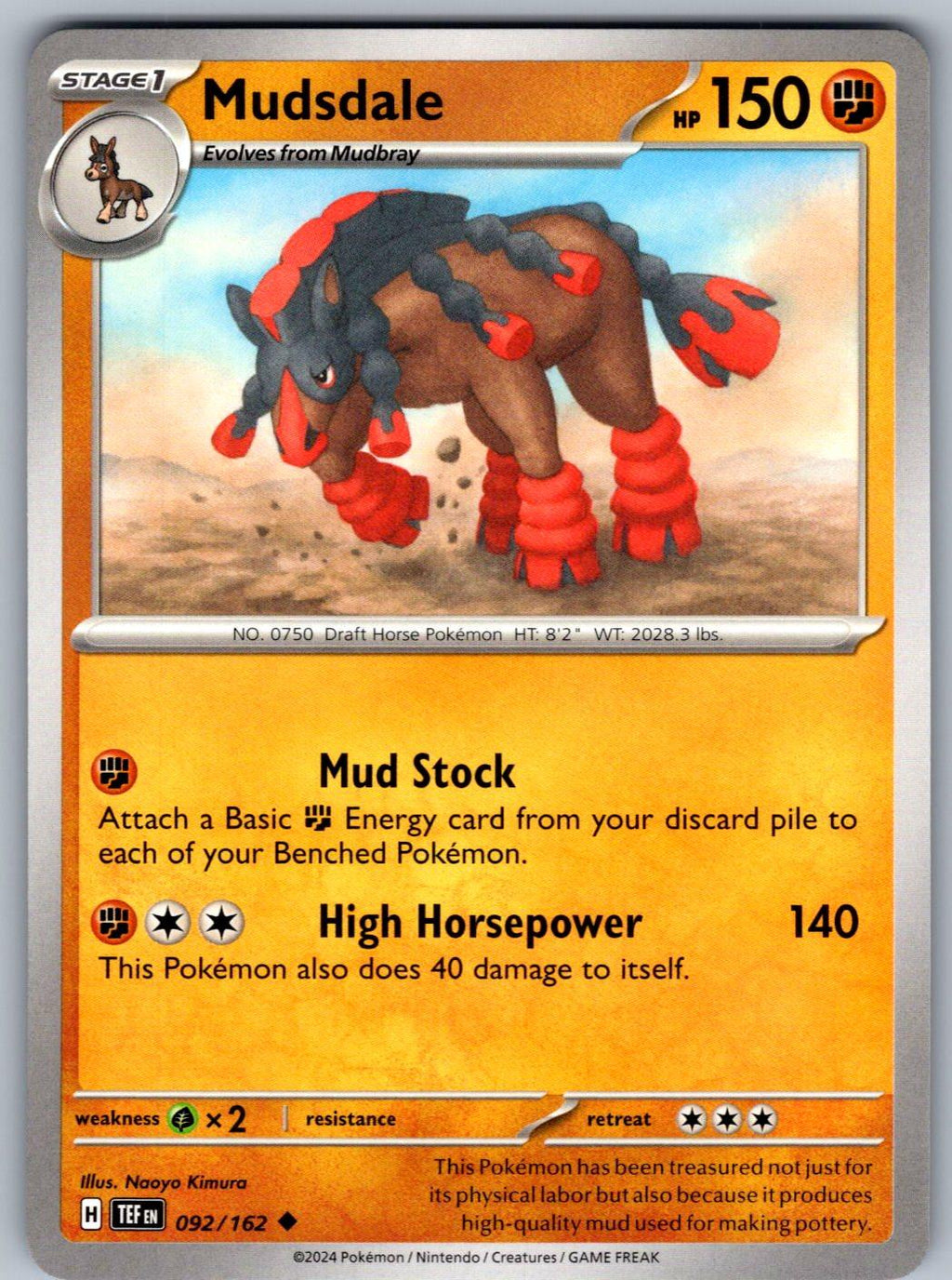 Mudsdale 092/162 Temporal Forces Pokemon