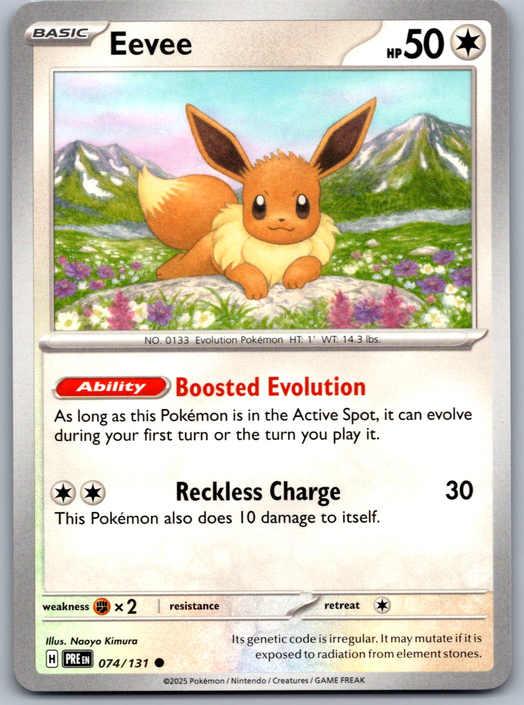 Eevee 074/131 Prismatic Evolutions Pokemon
