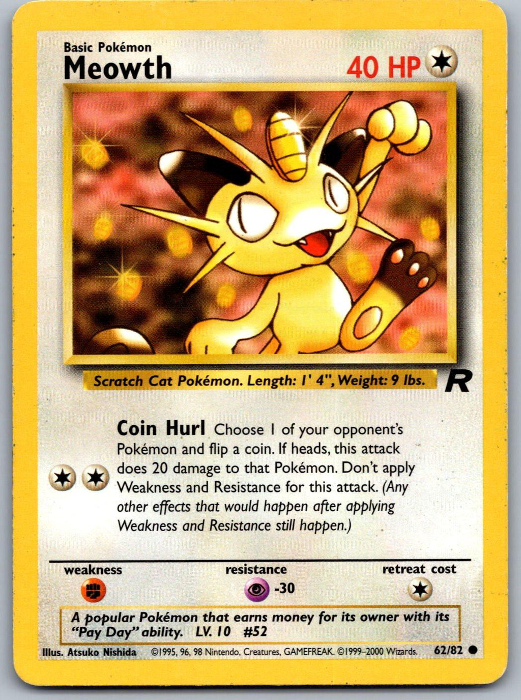 Meowth 62/82 Team Rocket Pokemon Unlimited